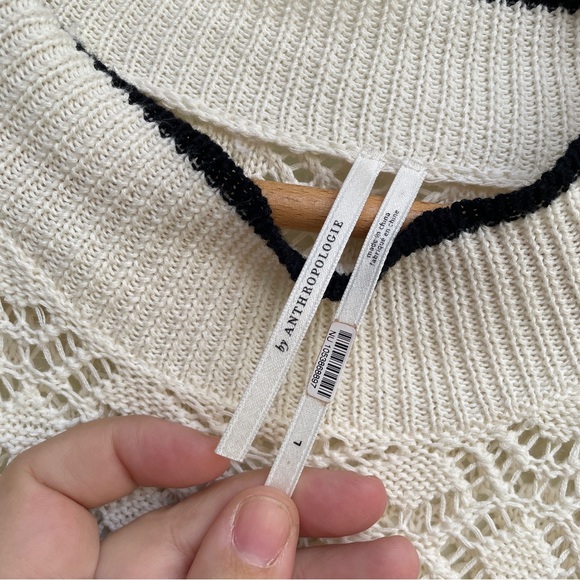 Anthropologie Elegant Cream Knit Lace Dress - Picture 8 of 12